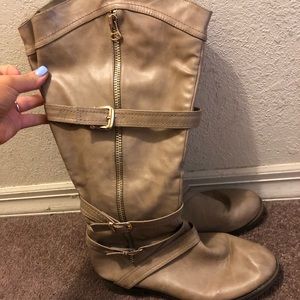 DSW knee high beige boots